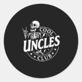 Funny Skeleton Cool Uncles Club New Uncle Men Ronde Sticker (Voorkant)