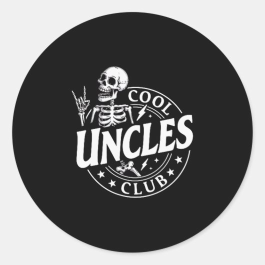 Funny Skeleton Cool Uncles Club New Uncle Men Ronde Sticker (Voorkant)
