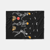 Funny Skeleton Dancing Construction Worker Costume Fleece Deken (Voorkant (Horizontaal))