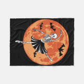 Funny Skeleton Dancing Llet Lovers Spooky Hallowee Fleece Deken (Voorkant (Horizontaal))