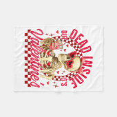 Funny Skeleton Dead Inside But It's Valentine's Da Fleece Deken (Voorkant (Horizontaal))