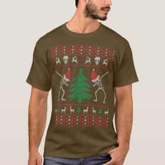 Funny Skeleton die een lelijke kerstkeuken maakt v T-shirt