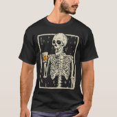 Funny Skeleton Drink Bourbon Whiskey Halloween T-shirt (Voorkant)