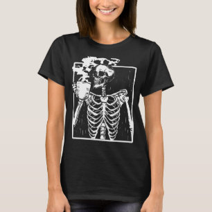 Funny Skeleton Drink Coffee Caffeine Lover Coff T-shirt