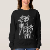 Funny Skeleton Drink Coffee Caffeine Lover Coff Trui (Voorkant)