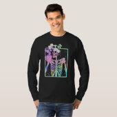 Funny Skeleton Drinking Coffee Caffeine Coffee B T-shirt (Voorkant volledig)