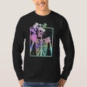 Funny Skeleton Drinking Coffee Caffeine Coffee B T-shirt (Voorkant)