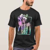Funny Skeleton Drinking Coffee Caffeine   Coffee B T-shirt (Voorkant)