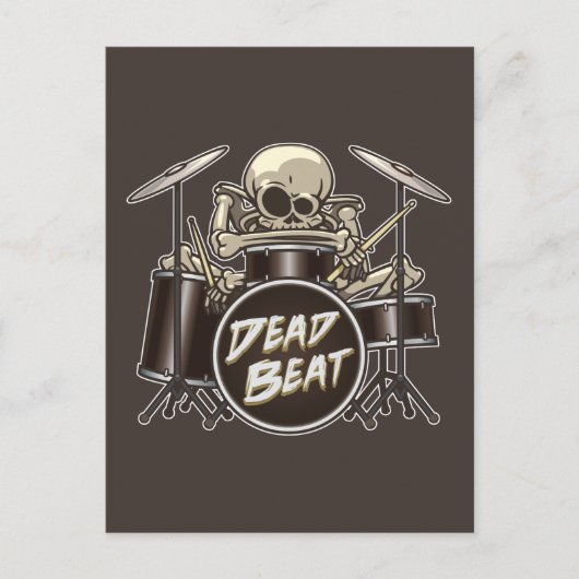 Funny Skeleton Drummer Briefkaart (Voorkant)