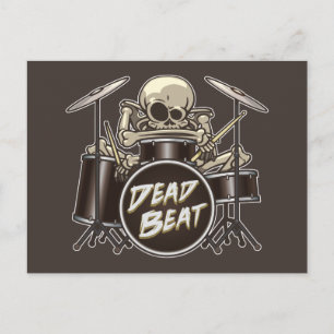 Funny Skeleton Drummer Briefkaart