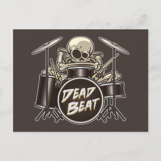 Funny Skeleton Drummer Briefkaart (Voorkant)