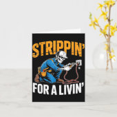 Funny Skeleton Electrician N For A Livin  Kaart (Gele Bloem)