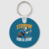 Funny Skeleton Electrician N For A Livin Long Slee Sleutelhanger (Voorkant)