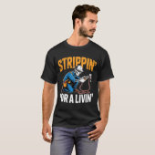 Funny Skeleton Electrician N For A Livin Long Slee T-shirt (Voorkant volledig)