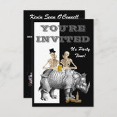 Funny skeleton en rhino kaart (Voorkant / Achterkant)