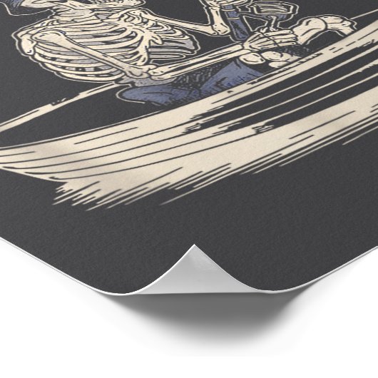 Funny Skeleton Fishing Just One More Cast Quote  Poster (Hoek)