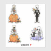 Funny Skeleton For Halloween Sticker (Vel)