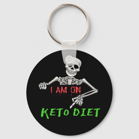 Funny Skeleton gezegde Ik ben op Keto Diet Sleutelhanger (Voorkant)