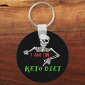 Funny Skeleton gezegde Ik ben op Keto Diet Sleutelhanger (Voorkant)