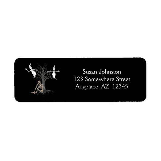 Funny Skeleton Ghosts Halloween Adres Etiket (Voorkant)