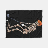Funny Skeleton Golf Player Golfer Men Dad Hallowee Fleece Deken (Voorkant (Horizontaal))