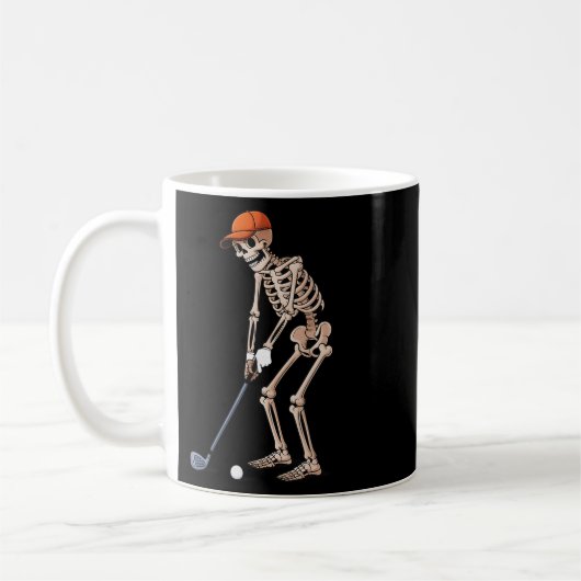 Funny Skeleton Golf Player Golfer Men Dad Hallowee Koffiemok (Links)