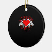 Funny Skeleton Hand Heart Valentijnsdag Keramisch Ornament (Links)