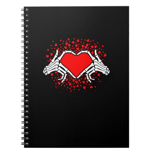 Funny Skeleton Hand Heart Valentijnsdag Notitieboek (Voorkant)