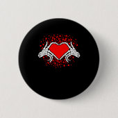 Funny Skeleton Hand Heart Valentijnsdag Ronde Button 5,7 Cm (Voorkant)