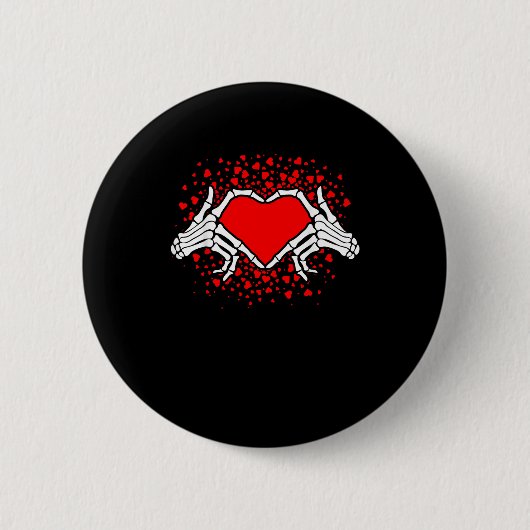 Funny Skeleton Hand Heart Valentijnsdag Ronde Button 5,7 Cm (Voorkant)