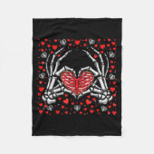 Funny Skeleton Hand Heart Valentines Day Bones Lov Fleece Deken (Voorkant)