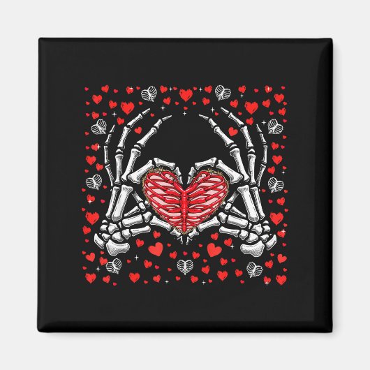 Funny Skeleton Hand Heart Valentines Day Bones Lov Magneet (Voorkant)
