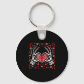 Funny Skeleton Hand Heart Valentines Day Bones Lov Sleutelhanger (Voorkant)