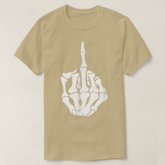 Funny Skeleton Hand Middle Finger Gesture Rude T-shirt (Design voorkant)