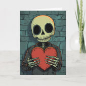 Funny Skeleton Heart Love Feestdagen Kaart (Voorkant)