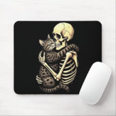 Funny Skeleton Hugging Cat Halloween Cat Lover Mom Muismat (Met muis)