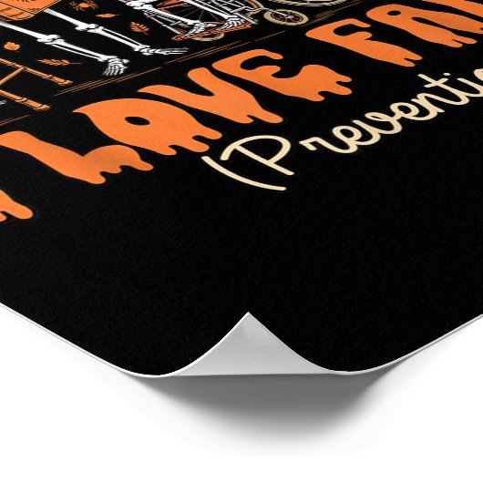 Funny Skeleton I Love Fall Prevention Fall Physica Poster (Hoek)