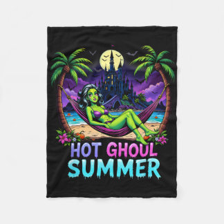 Funny Skeleton Ice Cream Hot Ghoul Summer Summerwe Fleece Deken