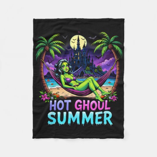 Funny Skeleton Ice Cream Hot Ghoul Summer Summerwe Fleece Deken (Voorkant)