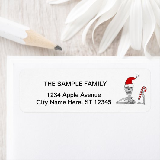 Funny Skeleton in Kerstmis Etiket (Insitu)