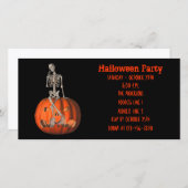 Funny Skeleton Jack O Lantern Halloween Invite (Voorkant / Achterkant)