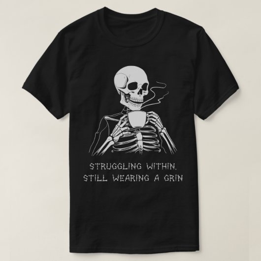 Funny Skeleton Lazy Costume Gothic Mannen Vrouwen T-shirt (Design voorkant)
