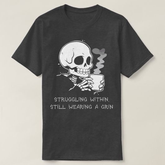 Funny Skeleton Lazy Costume Gothic Mannen Vrouwen  T-shirt (Design voorkant)