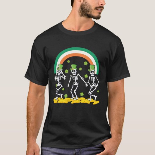 Funny Skeleton Leprechaun Griddy Dance St Patricks T-shirt (Voorkant)
