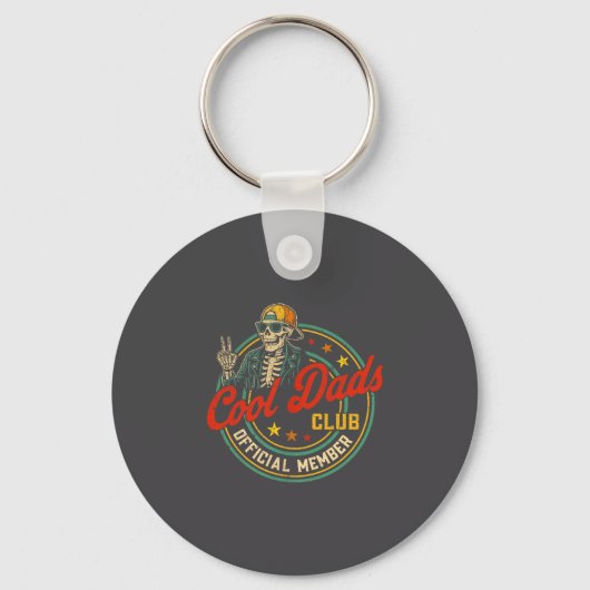 Funny Skeleton Member Cool Dads Club Father's Day  Sleutelhanger (Voorkant)