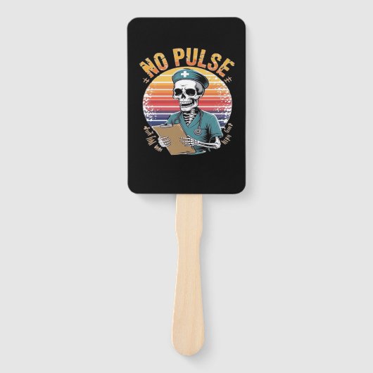 Funny Skeleton Nurse No Pulse Design � Dark Humor  Handwaaier (Voorkant)