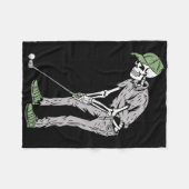 Funny Skeleton Playing Golf Lovers Spooky Hallowee Fleece Deken (Voorkant (Horizontaal))
