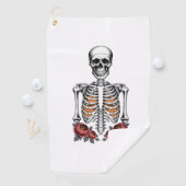 Funny Skeleton Pumpkin Herfst Golfhanddoek (Insitu)