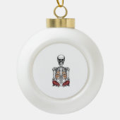 Funny Skeleton Pumpkin Herfst Keramische Bal Ornament (Voorkant)