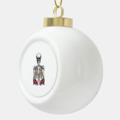 Funny Skeleton Pumpkin Herfst Keramische Bal Ornament (Rechts)